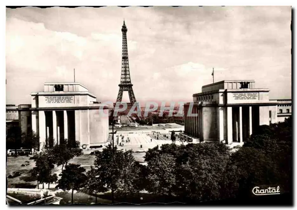 París — Perspectiva sobre el Palacio de Chaillot y la Torre Eiffel — Chantal - Anverso