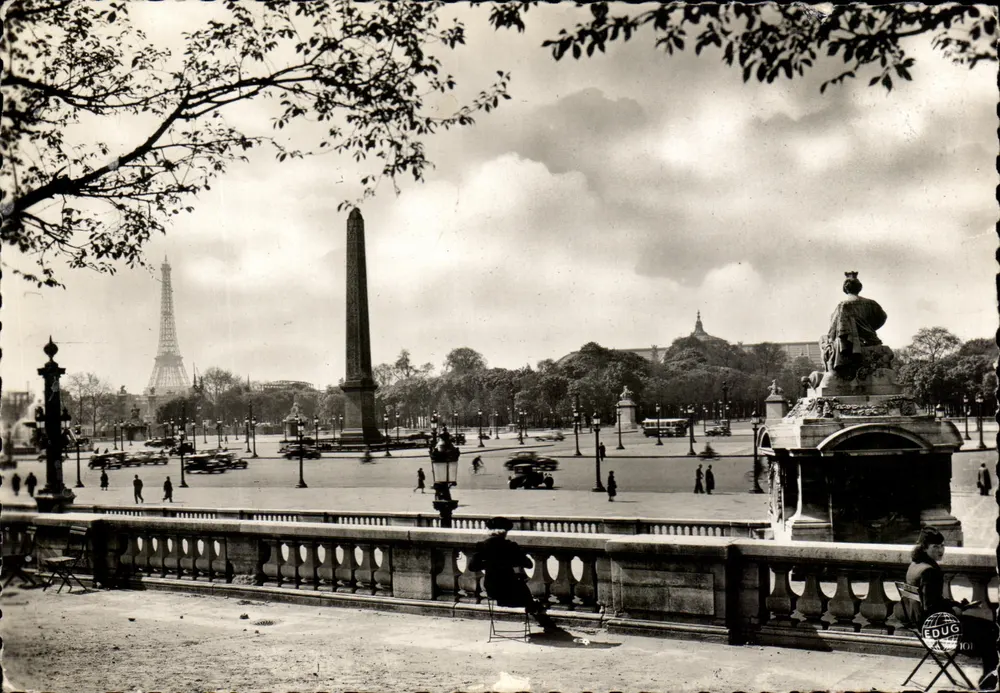Place de la Concorde — Obélisque e Torre Eiffel — Editor EDUG, n° 101 - Frente