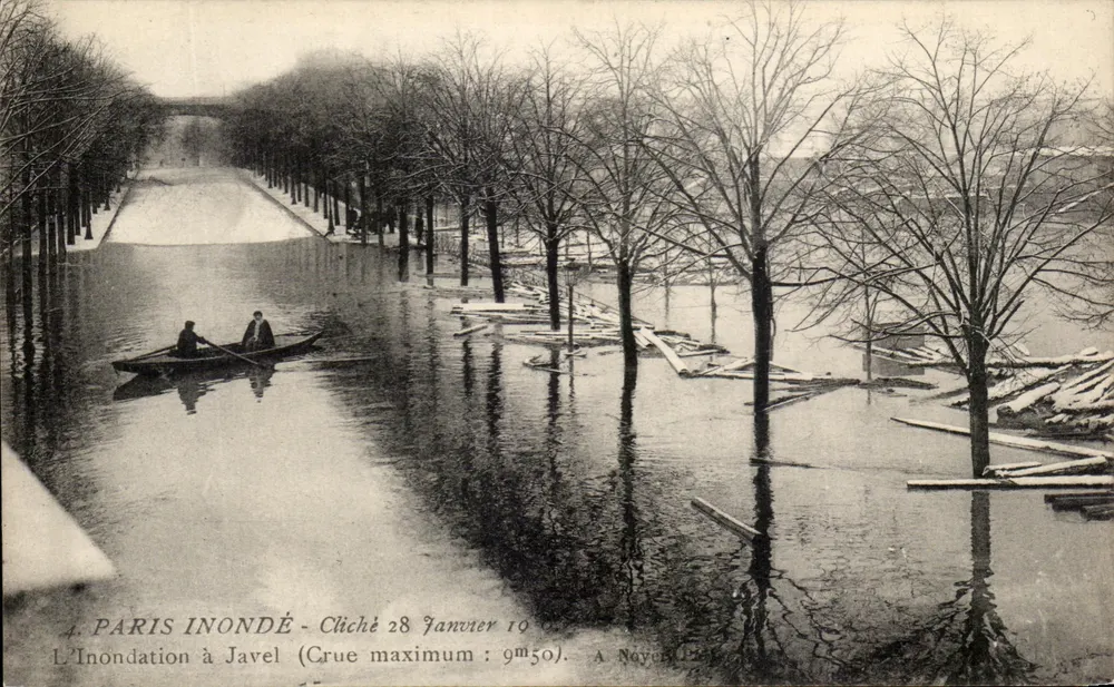 Paris inundado — Inundação em Javel (Cheia máxima: 9m50) — A. Noyer, n°4 - Frente
