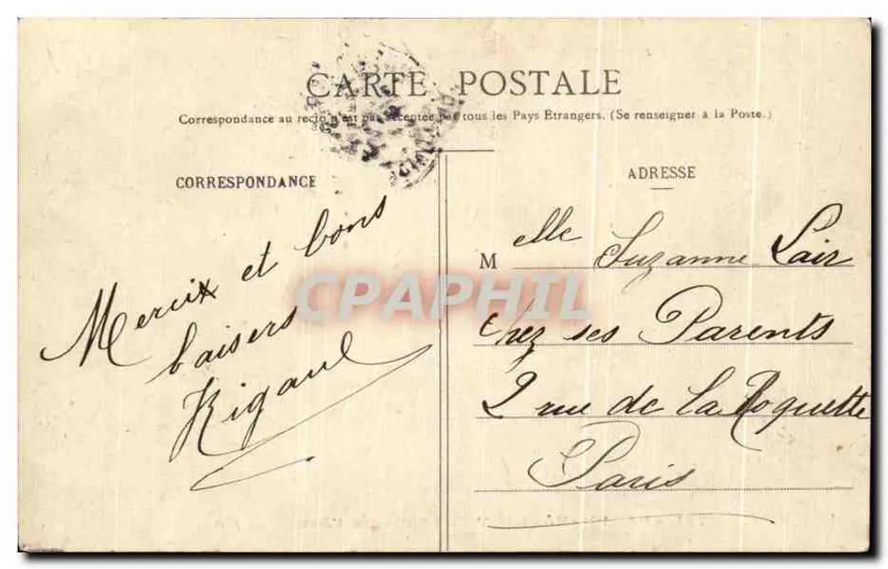 Paris - Rathaus - Saal der Feierlichkeiten - J.H. - n°791 - Rückseite