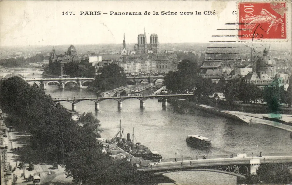 PARIS — Panorama der Seine in Richtung Stadt — Verlag C. POSTES, n° 147 - Vorderseite