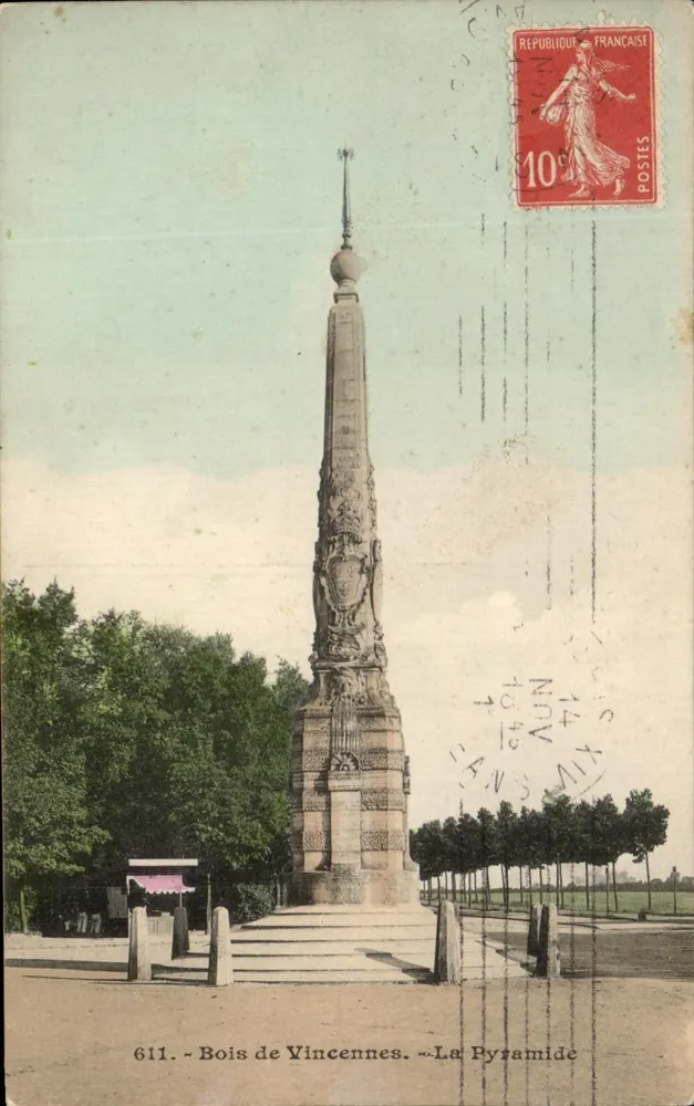 Bois de Vincennes — A Pirâmide — Editor anônimo, n° 611 - Frente