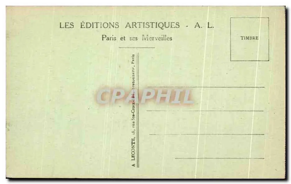 Paris - Perspectiva do Carrousel - A. L. - Verso