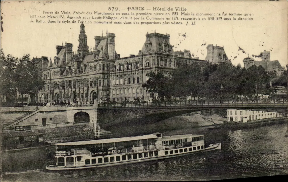 Paris — Hotel de Ville — J. H. editor, n° 579 - Frente
