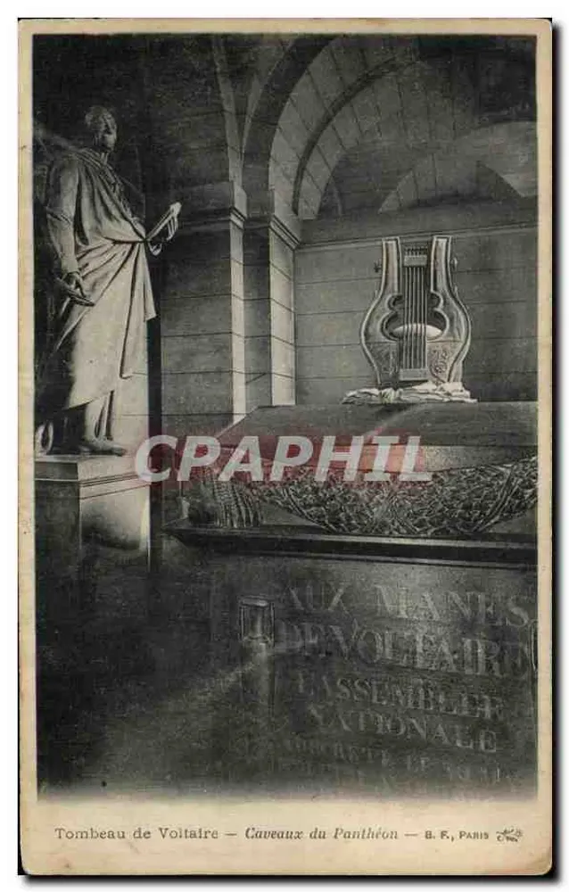 Túmulo de Voltaire — Cavas do Panteão — B. F., Paris - Frente