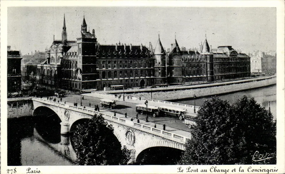 Paris — Die Brücke des Wechsels und die Conciergerie — Verlag C. BOR - Vorderseite