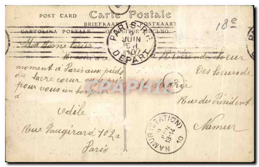 PARIS (Montmartre) — Basilika des Heiligen Herzens — Die Segnung von Paris durch das Heilige Sakrament — ND Pbot. - Rückseite