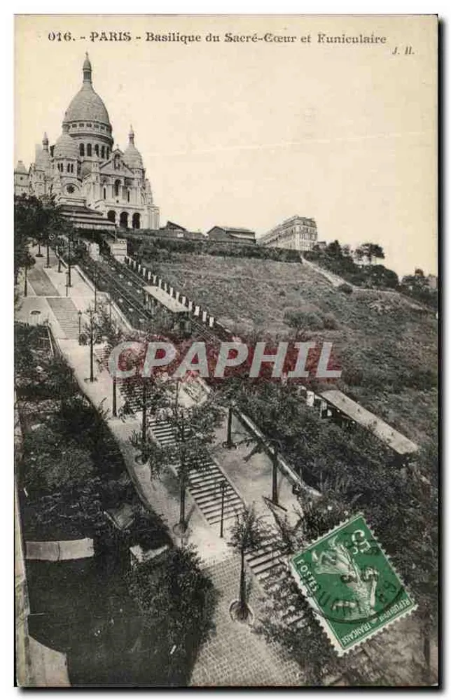 Paris - Basilika des Heiligen Herzens und Seilbahn — J. II. n° 016 - Vorderseite