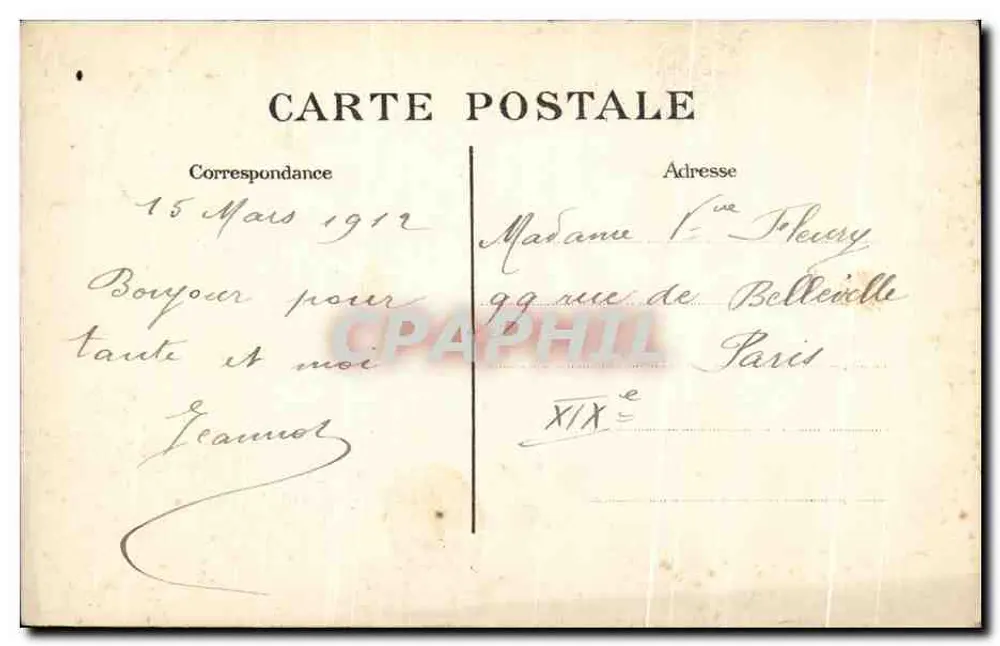 Paris - Basilika des Heiligen Herzens und Seilbahn — J. II. n° 016 - Rückseite