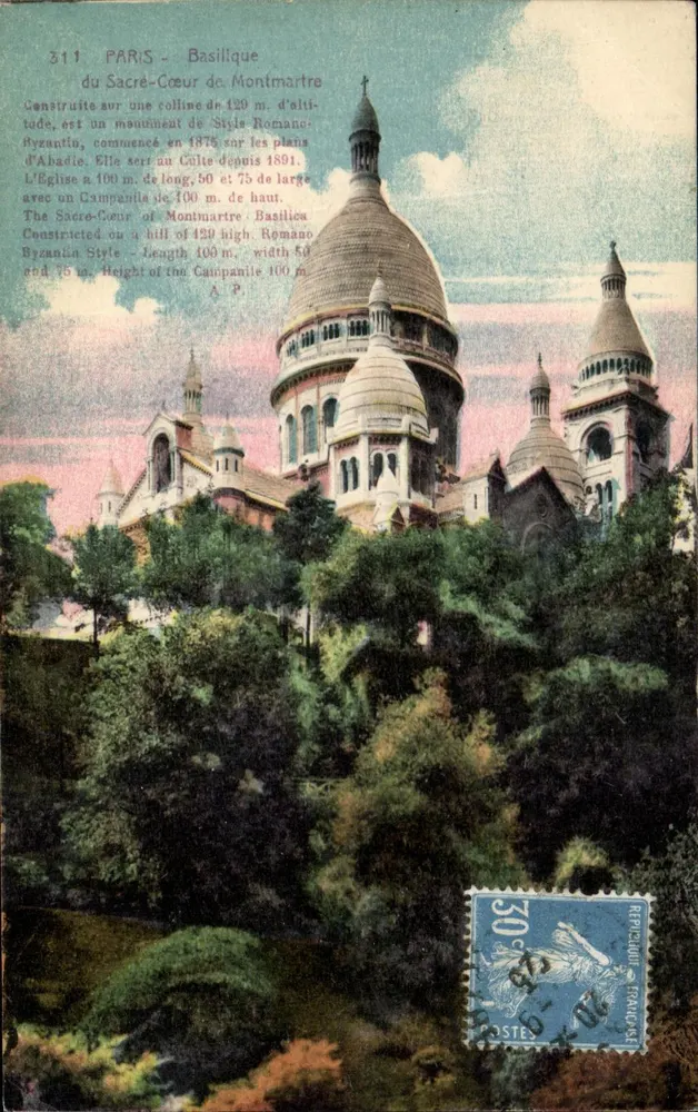 Paris - Basilika des Heiligen Herzens von Montmartre — Verlag A. Papeghin, Nr. 311 - Vorderseite