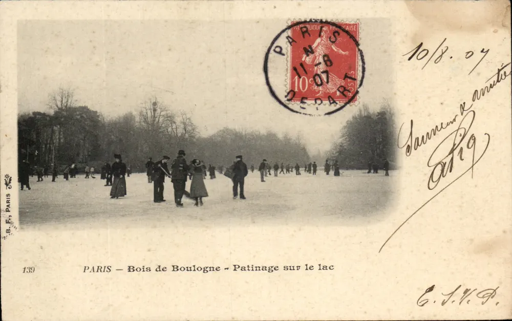 PARIS — Bois de Boulogne — Schlittschuhlaufen auf dem See — B.F. Paris n°139 - Vorderseite