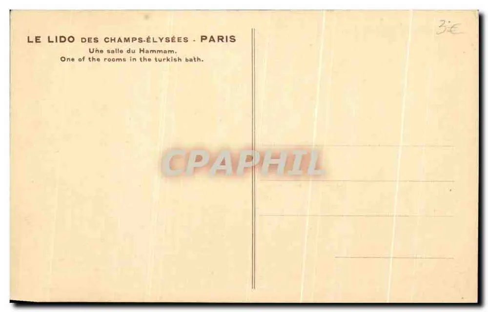 O Lido dos Campos-Élisée — Sala do Hammam — Paris - Verso