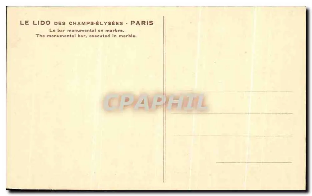 Der Lido der Champs-Élysées — Der monumentale Marmorbar — Paris - Rückseite