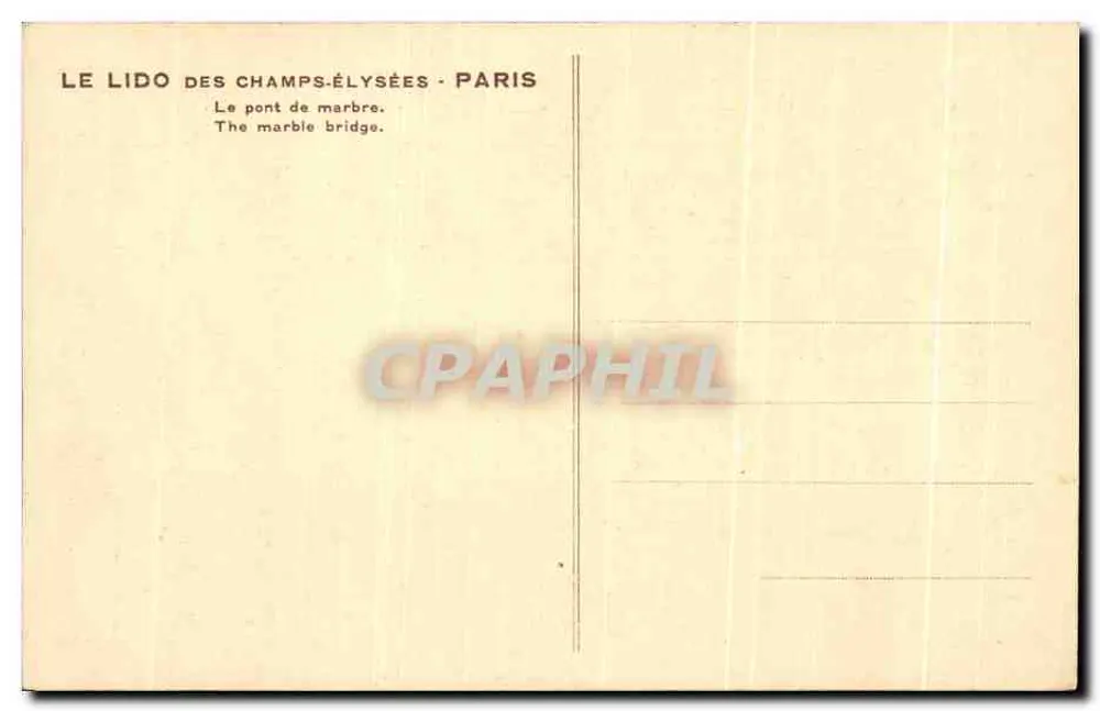 Der Lido der Champs-Élysées — Die Marmorbrücke - Rückseite