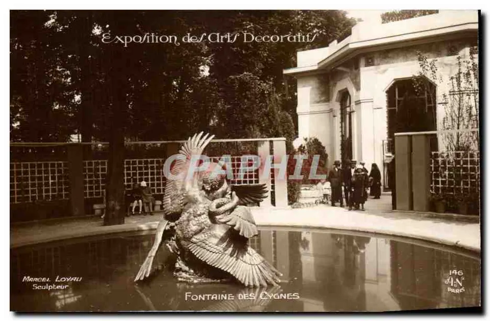 Fontaine des Cygnes — Ausstellung der Dekorativen Künste — Marcel Loyau, Bildhauer - Vorderseite
