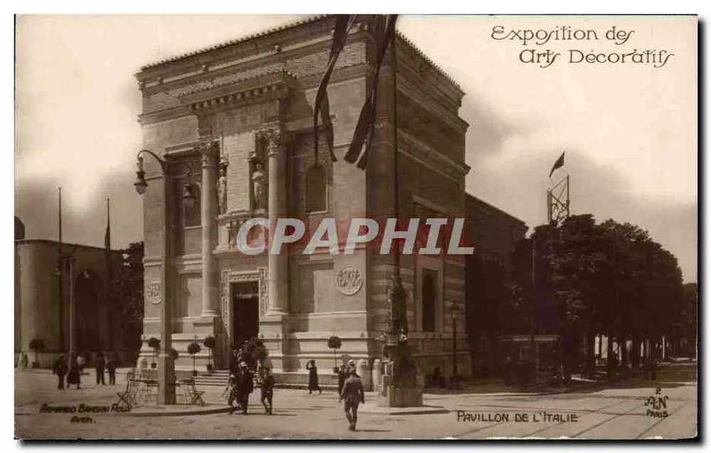 Pavillon de l'Italie — Ausstellung der Dekorativen Künste — Verlag A.J.N. Paris - Vorderseite
