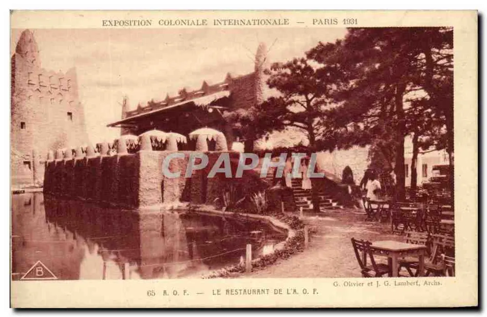 Exposição Colonial Internacional — Paris 1931 — O Restaurante da A.O.F. — G. Olivier e J.G. Lambert, Arqs. - Frente