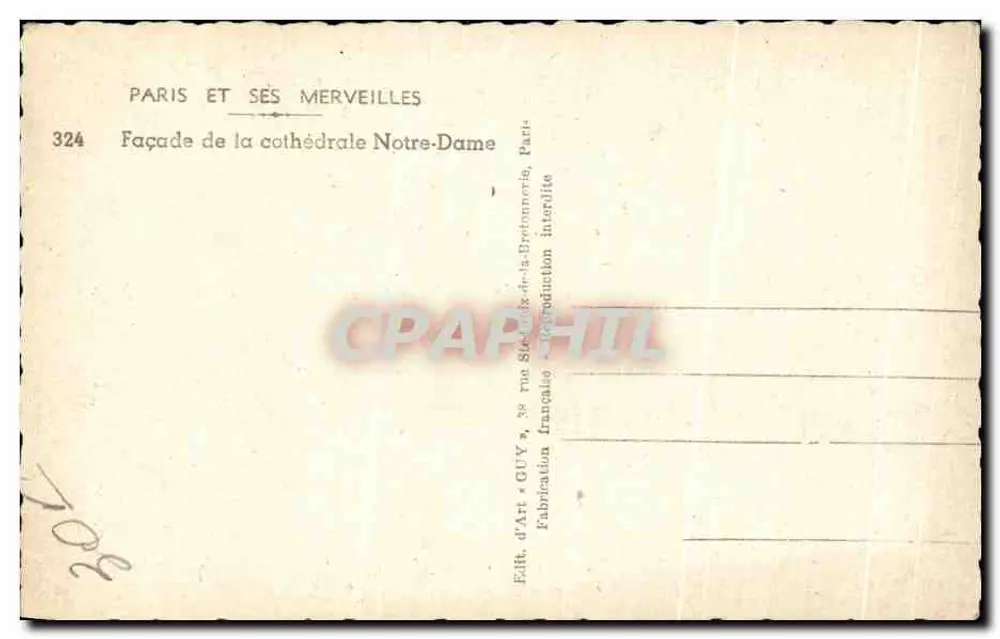 Notre-Dame de Paris — Fachafront — Editora Guy, n° 324 - Verso