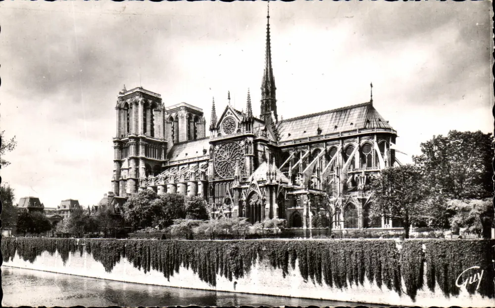 Paris e suas maravilhas — Abside da catedral Notre-Dame (1163-1260) — André d'Art GUY - Frente