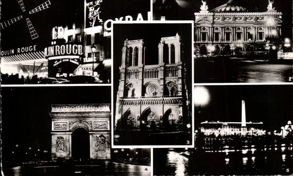 Paris nachts — 5 nächtliche Ansichten — Éditions du Globe - Vorderseite