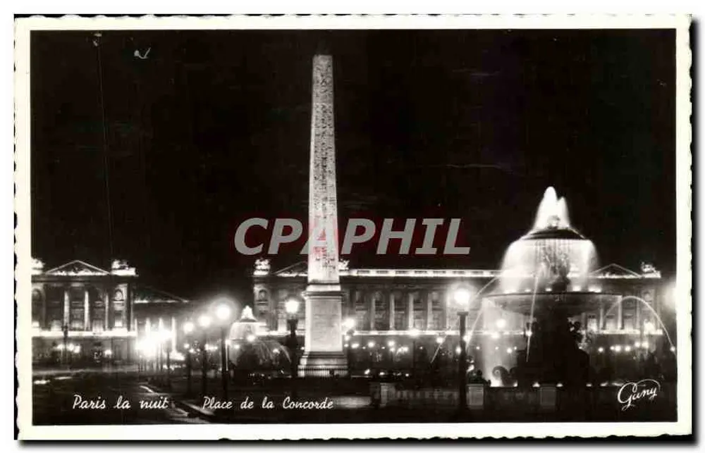 Paris à noite — Place de la Concorde — Gany - Frente