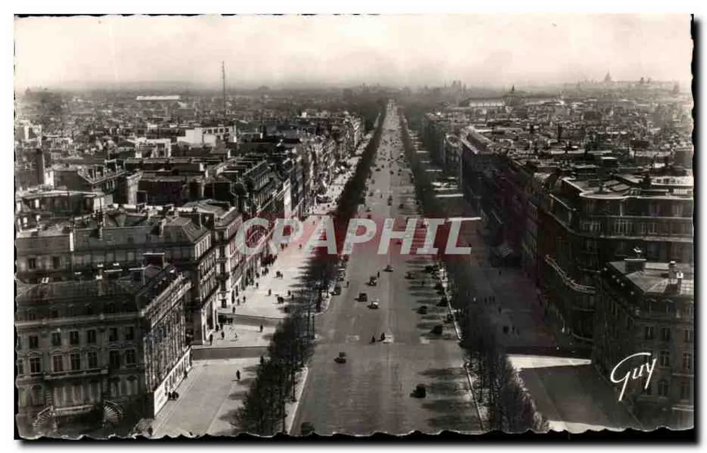 Avenue des Champs-Élysées — Blick auf den Arc de Triomphe de l'Étoile — Éditions GUY - Vorderseite