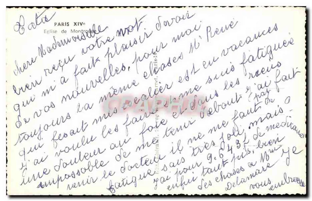 Igreja de Montrouge — Paris XIVe — editor desconhecido, número de série não visível - Verso