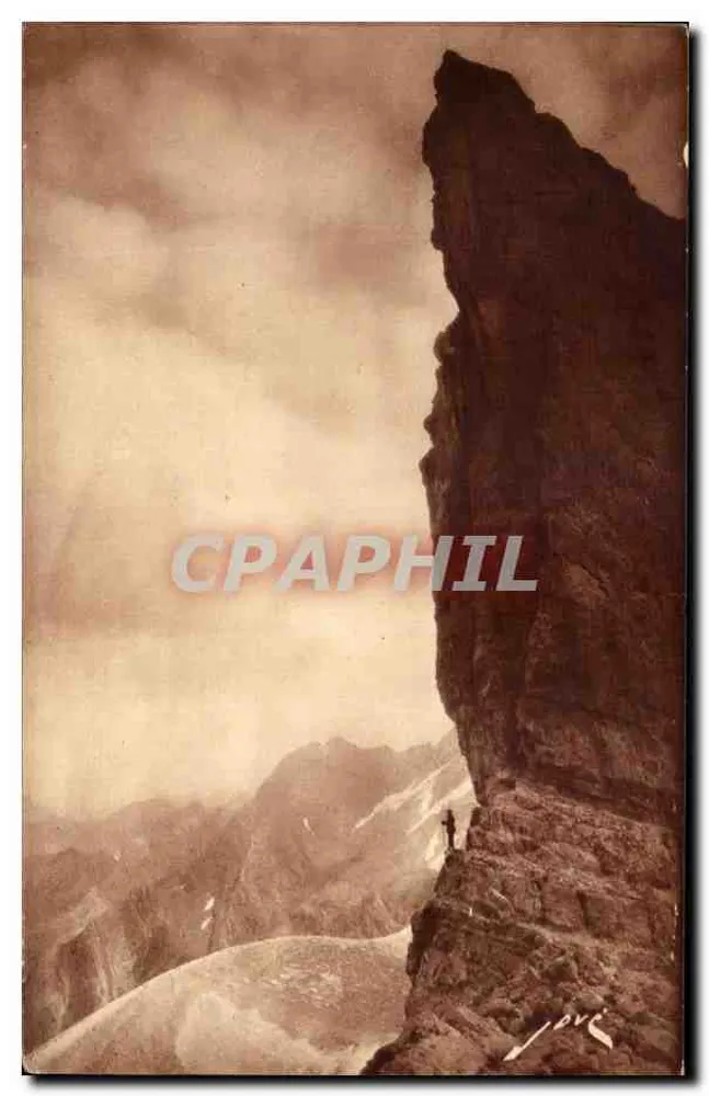 La Brèche de Rolland — Mauer auf der südlichen Seite. Im Hintergrund der Cirque de Gavarnie — Edition Jové, Pau (r.-p.) - Vorderseite