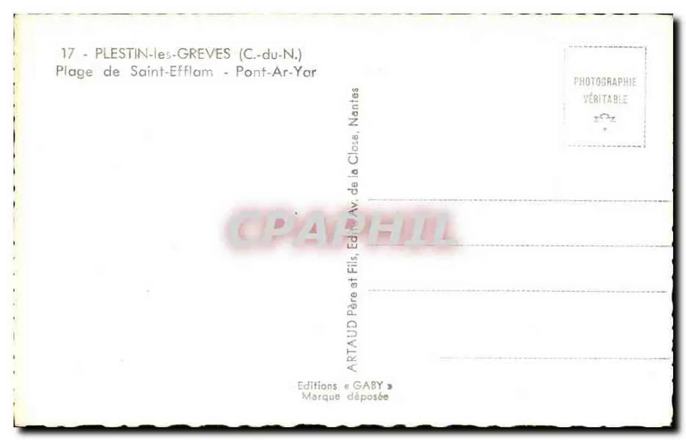 Strand von Saint-Efflam — PLESTIN-les-GREVES (C.-du-N.) — Éditions GABY - Rückseite