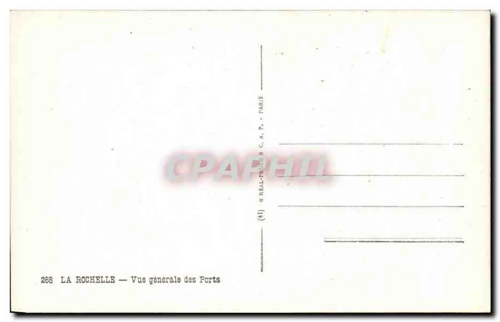 La Rochelle — Allgemeiner Blick auf die Häfen — C.A.P. Paris, Nr. 263 - Rückseite