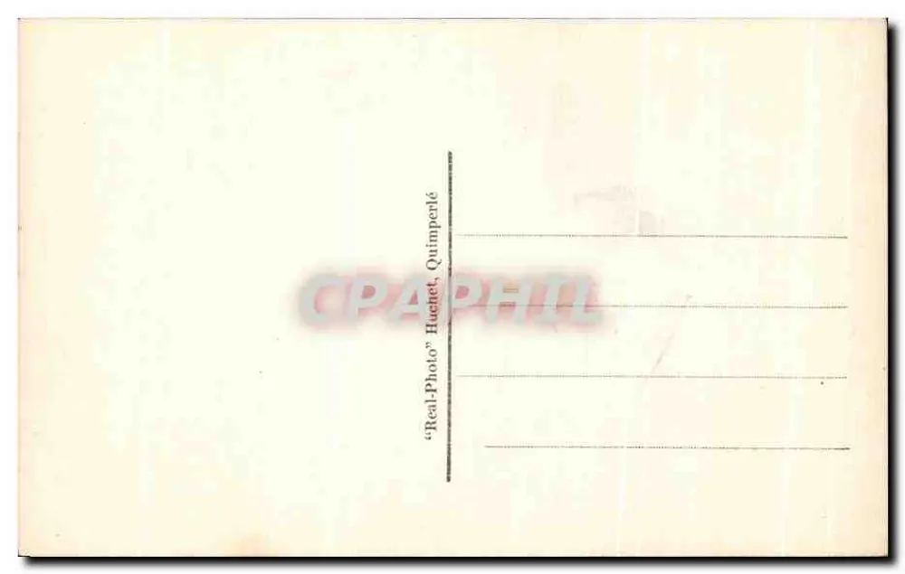 Quimperlé — Ansicht des Hafens und der Kirche — 'Real-Photo' Huchet - Rückseite