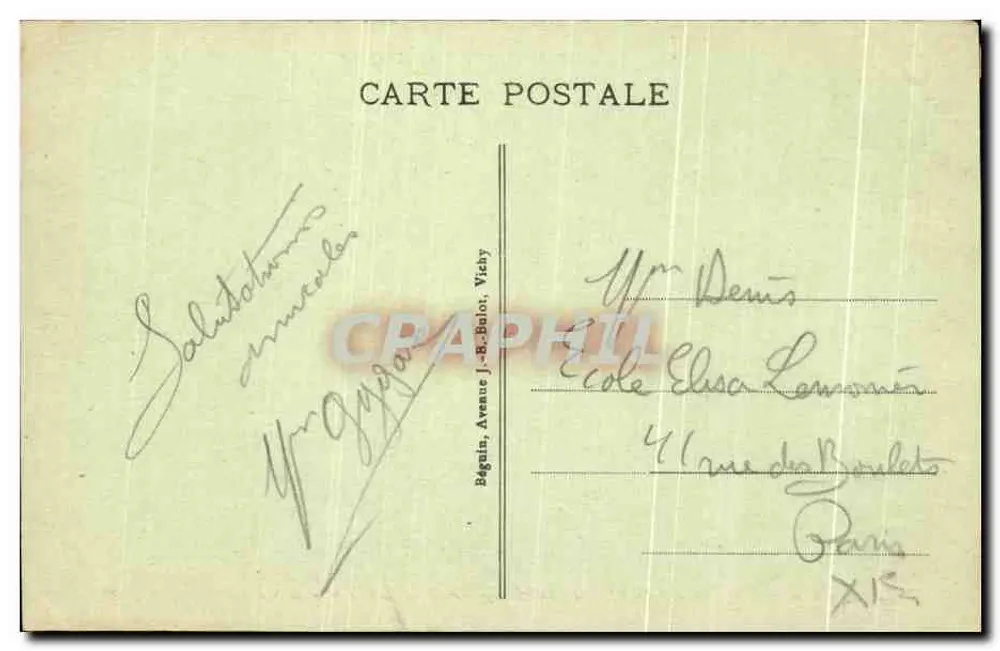 Pittorelle Auvergne — Ansicht vom Gipfel des Puy de Dôme — Les Puys Sud und Mer de Nuages — Verlag Lilsat, Nr. 4317 - Rückseite