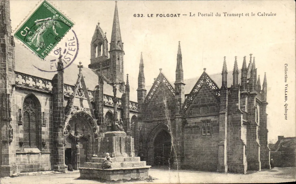 Le Folgoat — Der Portal des Transepts und der Calvary — Sammlung Villard, Quimper - Vorderseite