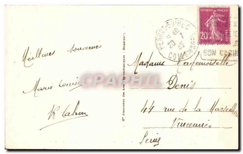 PLOUMANACH - Ansicht des Oratoriuns St-Guirec und des Schlosses Costaères — Verlag ARA, Nr. 95 - Rückseite