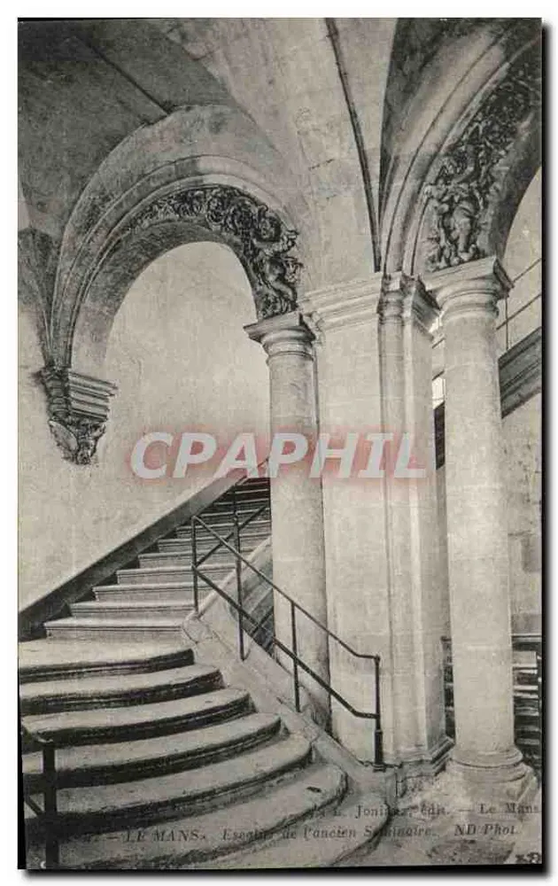 Le Mans — Escaleras del antiguo Seminario — L. Jonida, editor - Anverso