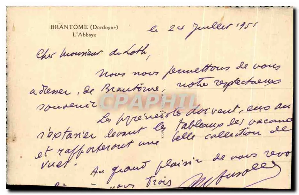 Brantôme (Dordogne) — A Abadia — Editor não visível - Verso