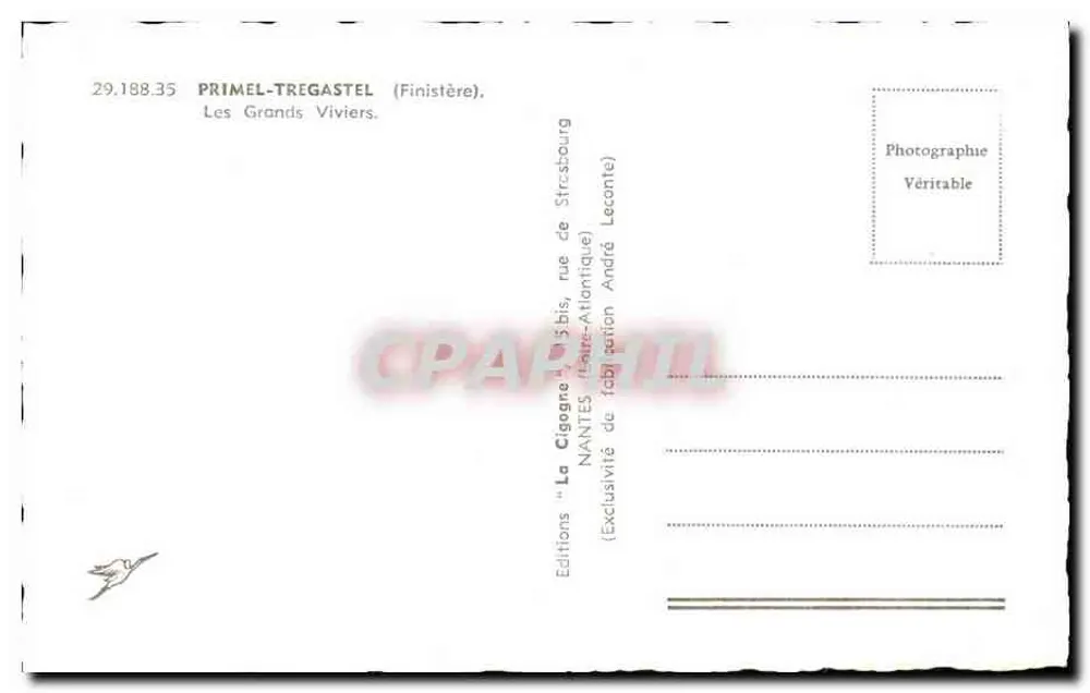 A Cegonha — Os Grandes Viviers — Edições André Lecamte - Verso