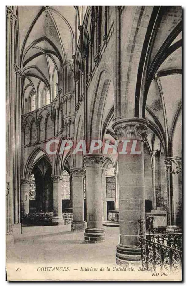 Coutances — Interior da Catedral, Lateral Baixa — ND Fot - Frente