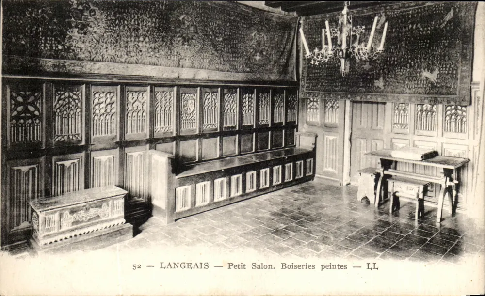 LANGEAIS — Kleiner Salon. Gemalte Holzvertäfelung — I.L. - Vorderseite