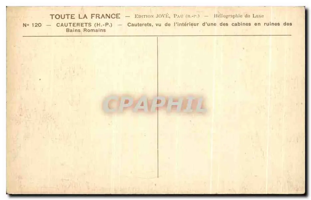 Cauterets (H.-P.) — Banhos Romanos — Edição JOVÉ, Pau (R.-P.) - Verso
