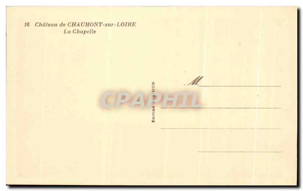 Kapelle des Schlosses Chaumont-sur-Loire — Innenraum mit farbigem Glas und Altar — Édition Chaumont-sur-Loire Nr. 16 - Rückseite
