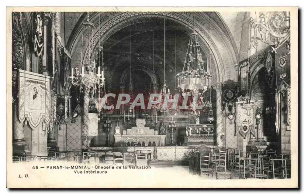 Paray-le-Monial — Kapelle der Besuchung — Innenansicht — L. D. n°45 - Vorderseite
