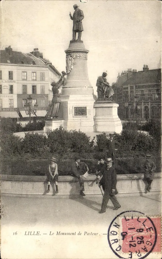 LILLE — Le Monument de Pasteur — éditeur A. LIQUEURS & PICGRIE, n°16 - Frente