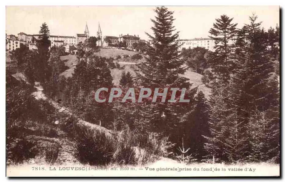 La Louvesc (Ardèche), H. 1080 m. — Allgemeiner Blick vom Grund der Ay-Tal - Vorderseite