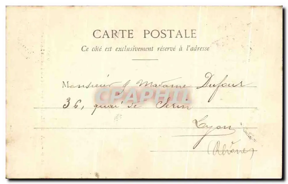 Marselha - Cascata do Palácio Longchamp — 1890, Edição Giletta, Nice, n° 361.906 - Verso