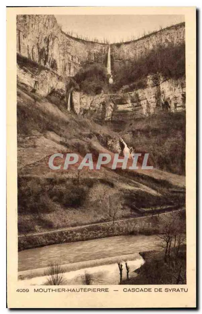 Mouthier-Haute-Pierre — Cachoeira de Syratu — série 4059, editada por Braun & Cie - Frente