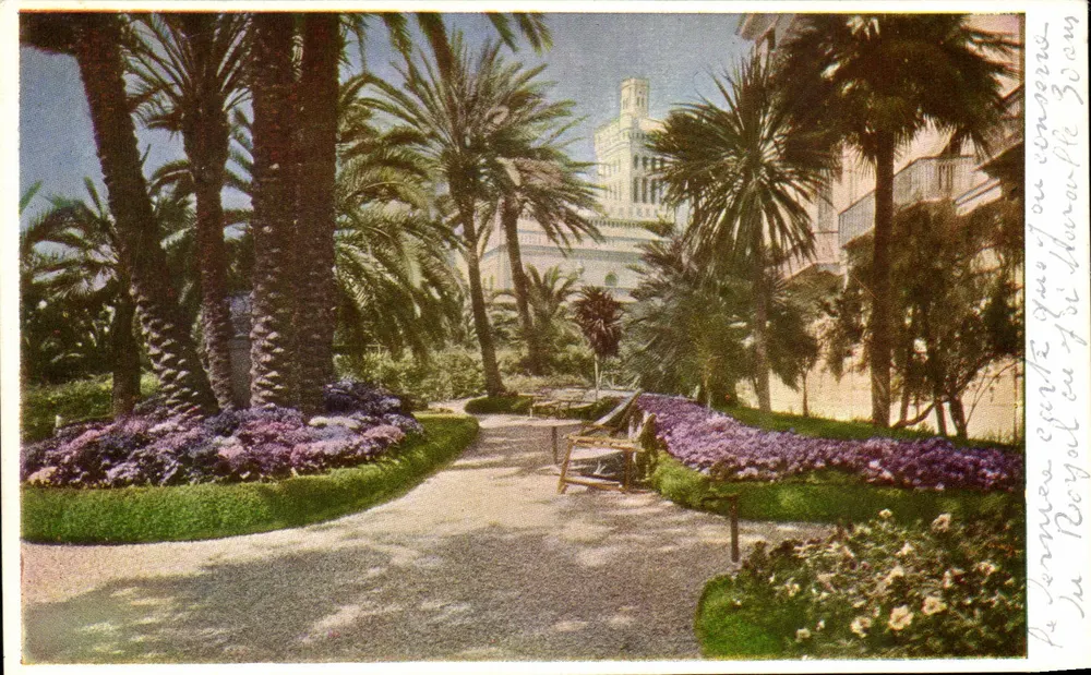 Garten des Hotels Royal in San Remo — Verlag EDIZ. ROYAL SAN REMO - A. LUCINI & C. - MILANO - Vorderseite