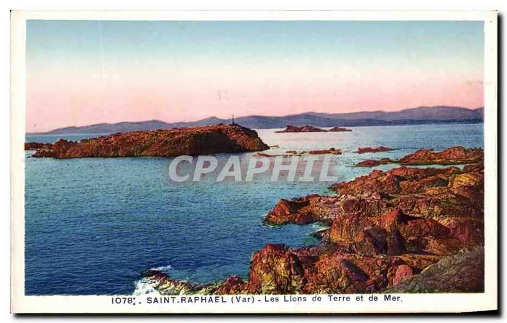 Saint-Raphaël (Var) — Os Leões da Terra e do Mar — Fotocromia (A.-M.) - Frente