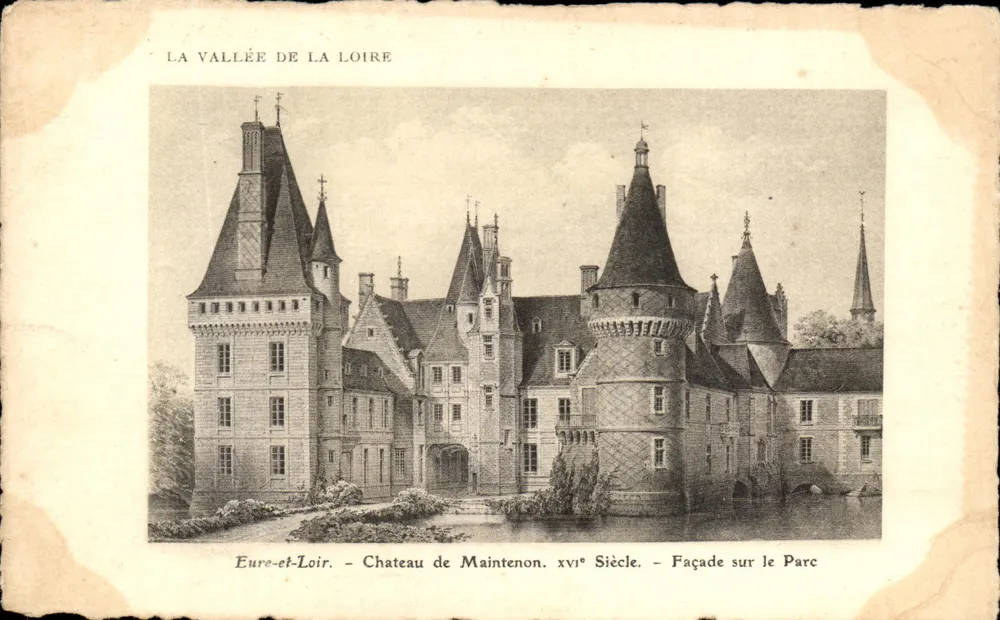 Château de Maintenon — Fassade über den Park — Verlag Supra, Paris - Vorderseite