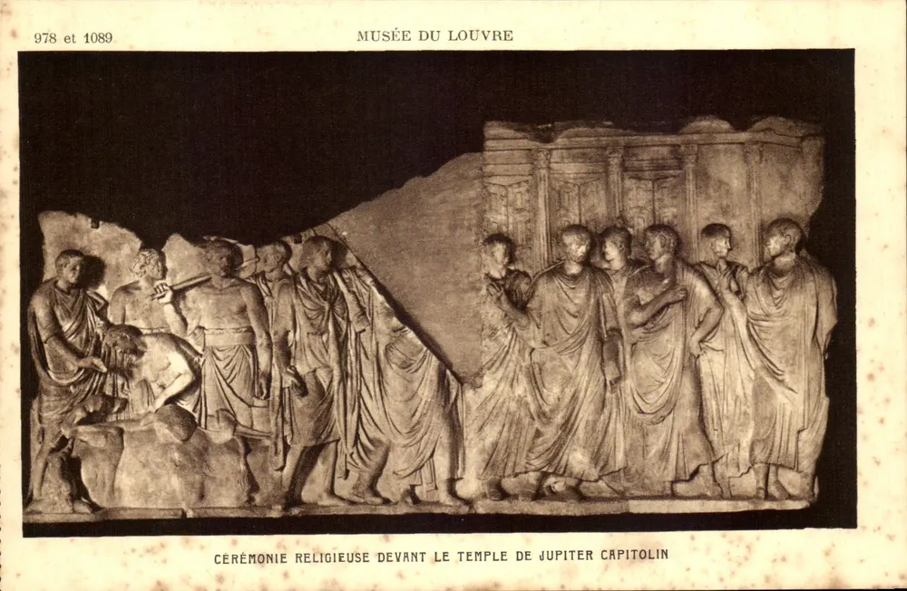 Religiöser Gottesdienst vor dem Tempel des Jupiter Capitolin — Musée du Louvre — Serie 978 und 1089 - Vorderseite